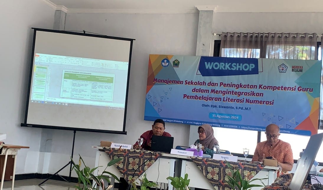 WORKSHOP MANAJAMEN SEKOLAH DAN PENINGKATAN KOMPETENSI GURU DALAM MENGINTEGRASIKAN PEMBELAJARAN LITERASI NUMERASI