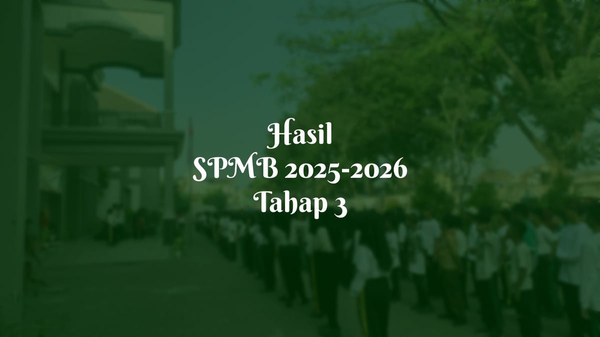 Hasil SPMB 2025-2026 Tahap 3
